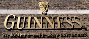 Guinness sign at the factory in Dublin.