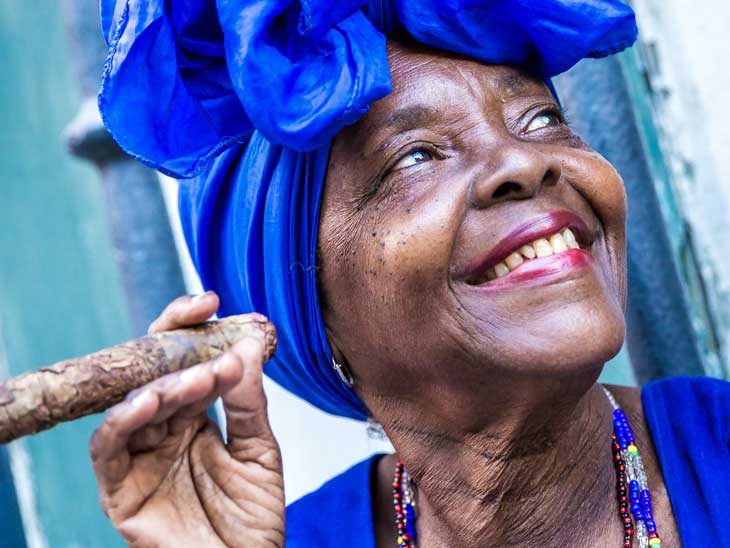 Cuban woman with a huge cigar.