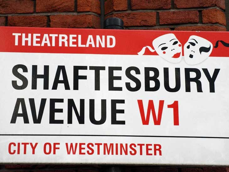 Shaftesbury Avenue street sign.