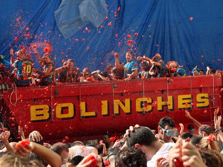 La Tomatina Festival in Bunos, Spain