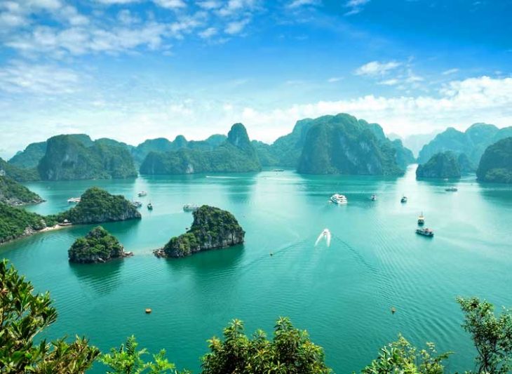 UNESCO World Heritage Site Halong Bay in Vietnam.