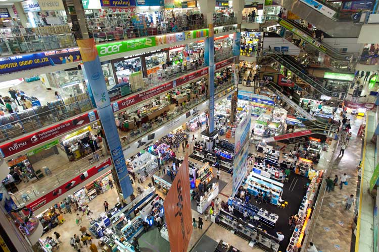 Interior of Pantip Plaza, Bangkok.