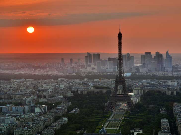 Sunset over Paris.