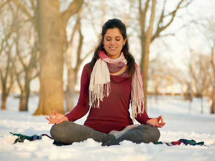 Yoga in winter.