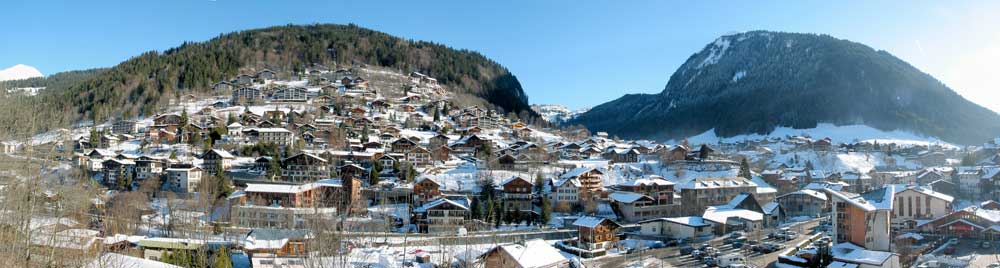 Panorama of Morzine valley.