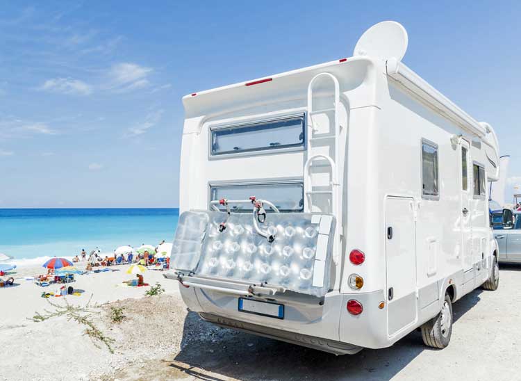 Campervan on the beach.