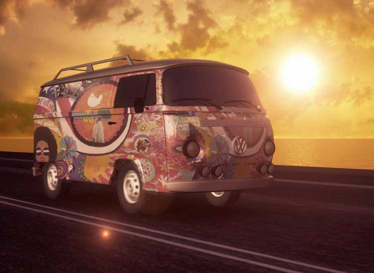 Hippy campervan.