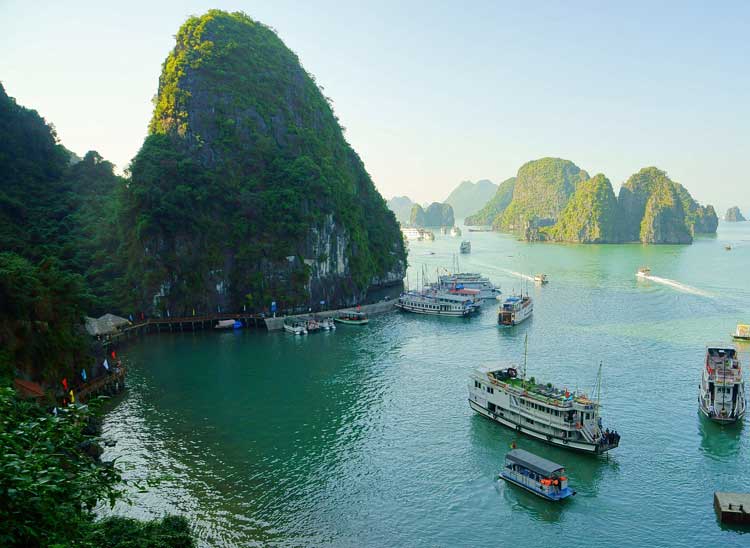 Cruise ships on Halong Bay, Vietnam.