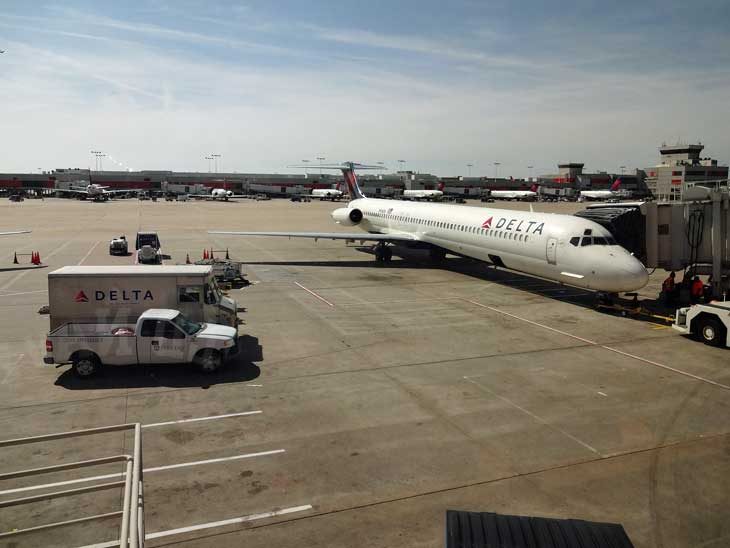 Delta Airlines at a gate at ATL.