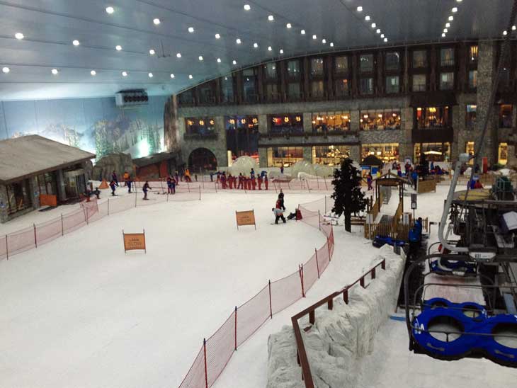 Indoor skiing in Dubai.